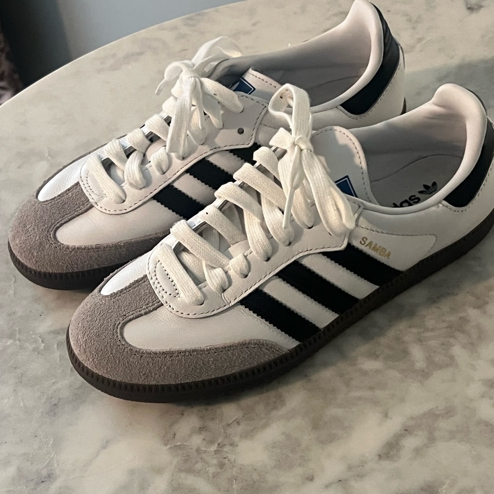 New Adidas White and Black Sambas